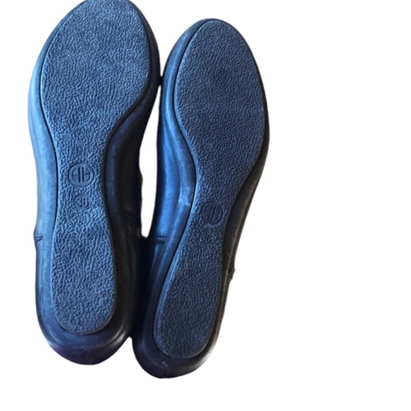 House of Harlow Black Leather Fringe Knee High Flat Footed Boots - Picture 6 of 11